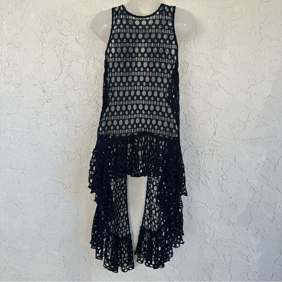 ALEXIS Sweater Cardigan Women XS Crotchet Open Knit Boho Festival Victorian - Picture 4 of 8